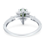 Pear Teardrop Natural Stone Cluster Ring