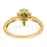Pear Teardrop Natural Stone Cluster Ring
