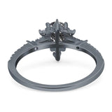 Pear Teardrop Natural Stone Cluster Ring
