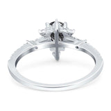 Pear Teardrop Natural Stone Cluster Ring
