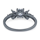 Art Deco Round Natural Stone Floral Ring