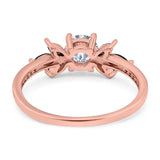 Art Deco Round Natural Stone Floral Ring