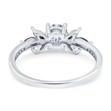 Art Deco Round Natural Stone Floral Ring