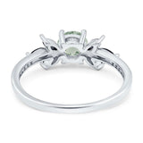 Art Deco Round Natural Stone Floral Ring