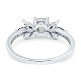 Art Deco Round Natural Stone Floral Ring