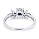 Art Deco Round Natural Stone Floral Ring