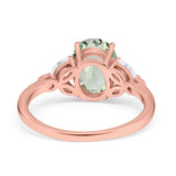 Art Deco Oval Natural Stone Wedding Ring