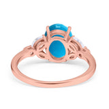 Art Deco Oval Natural Stone Wedding Ring