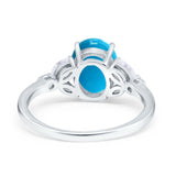 Art Deco Oval Natural Stone Wedding Ring