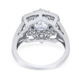 Vintage Style Oval Natural Stone Floral Ring