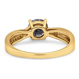 Vintage Style Round Natural Stone Twisted Ring