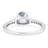 Art Deco Round Natural Stone Ring