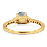 Art Deco Round Natural Stone Ring