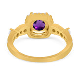 Art Deco Round Natural Stone Halo Ring