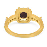 Art Deco Round Natural Stone Halo Ring