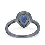 Pear Teardrop Natural Stone Wedding Ring