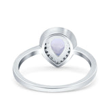 Pear Teardrop Natural Stone Wedding Ring
