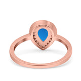 Pear Teardrop Natural Stone Wedding Ring