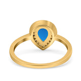 Pear Teardrop Natural Stone Wedding Ring