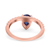 Pear Teardrop Natural Stone Wedding Ring