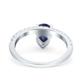 Pear Teardrop Natural Stone Wedding Ring