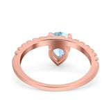 Pear Teardrop Natural Stone Wedding Ring