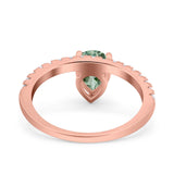 Pear Teardrop Natural Stone Wedding Ring