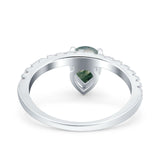 Pear Teardrop Natural Stone Wedding Ring