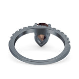 Pear Teardrop Natural Stone Wedding Ring