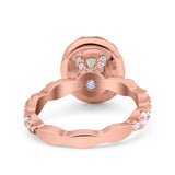 Oval Natural Stone Art Deco Ring