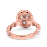Oval Natural Stone Art Deco Ring