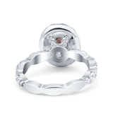 Oval Natural Stone Art Deco Ring
