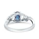 Oval Natural Stone Leaf Split Shank Ring