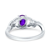 Oval Natural Stone Leaf Split Shank Ring