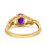 Oval Natural Stone Leaf Split Shank Ring