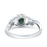 Oval Natural Stone Leaf Split Shank Ring