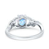 Oval Natural Stone Leaf Split Shank Ring