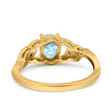 Oval Natural Stone Leaf Split Shank Ring