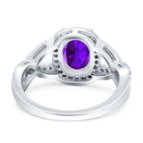 Oval Natural Stone Infinity Twisted Ring