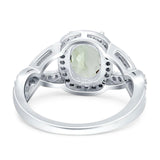 Oval Natural Stone Infinity Twisted Ring