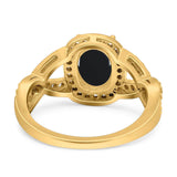 Oval Natural Stone Infinity Twisted Ring