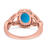 Oval Natural Stone Infinity Twisted Ring