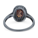 Art Deco Oval Natural Stone Wedding Ring