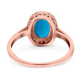 Art Deco Oval Natural Stone Wedding Ring