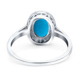 Art Deco Oval Natural Stone Wedding Ring