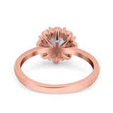 Art Deco Round Natural Stone Floral Ring
