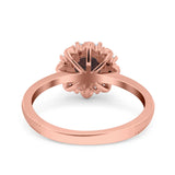 Art Deco Round Natural Stone Floral Ring