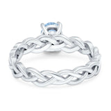 Oval Natural Stone Braided Solitaire Ring