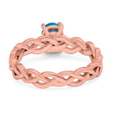 Oval Natural Stone Braided Solitaire Ring