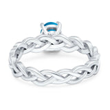 Oval Natural Stone Braided Solitaire Ring